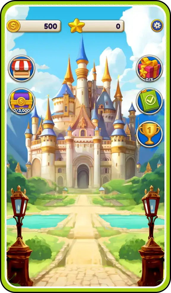 The screenshot of the screen with the image of the main menu from the game