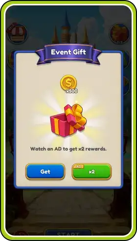 The screenshot of the screen with the image of the winning event gift from the game