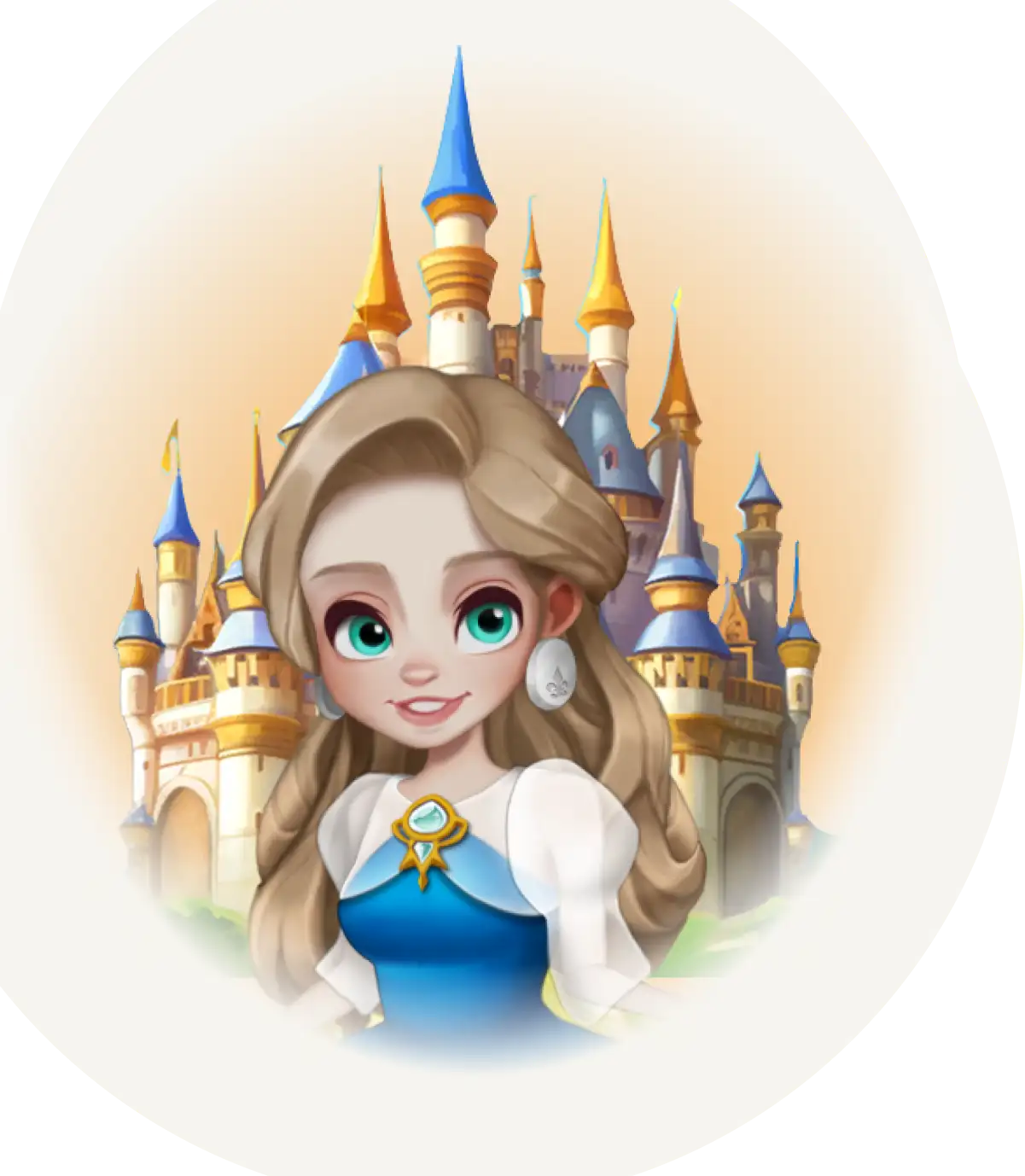 princess in front of the castle